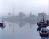 Harbor, Lighthouse, Fog, Normandy, France