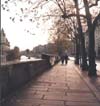 Two Figures Along Seine, Paris, France