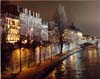 Seine, Trees, Night, Paris, France