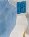 Blue & White Wall, Blue Shutters, Santorini, Greece