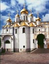 White Church, Gold Domes, Moscow, Russia