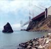 Bridge, Rock, Fog, San Francisco